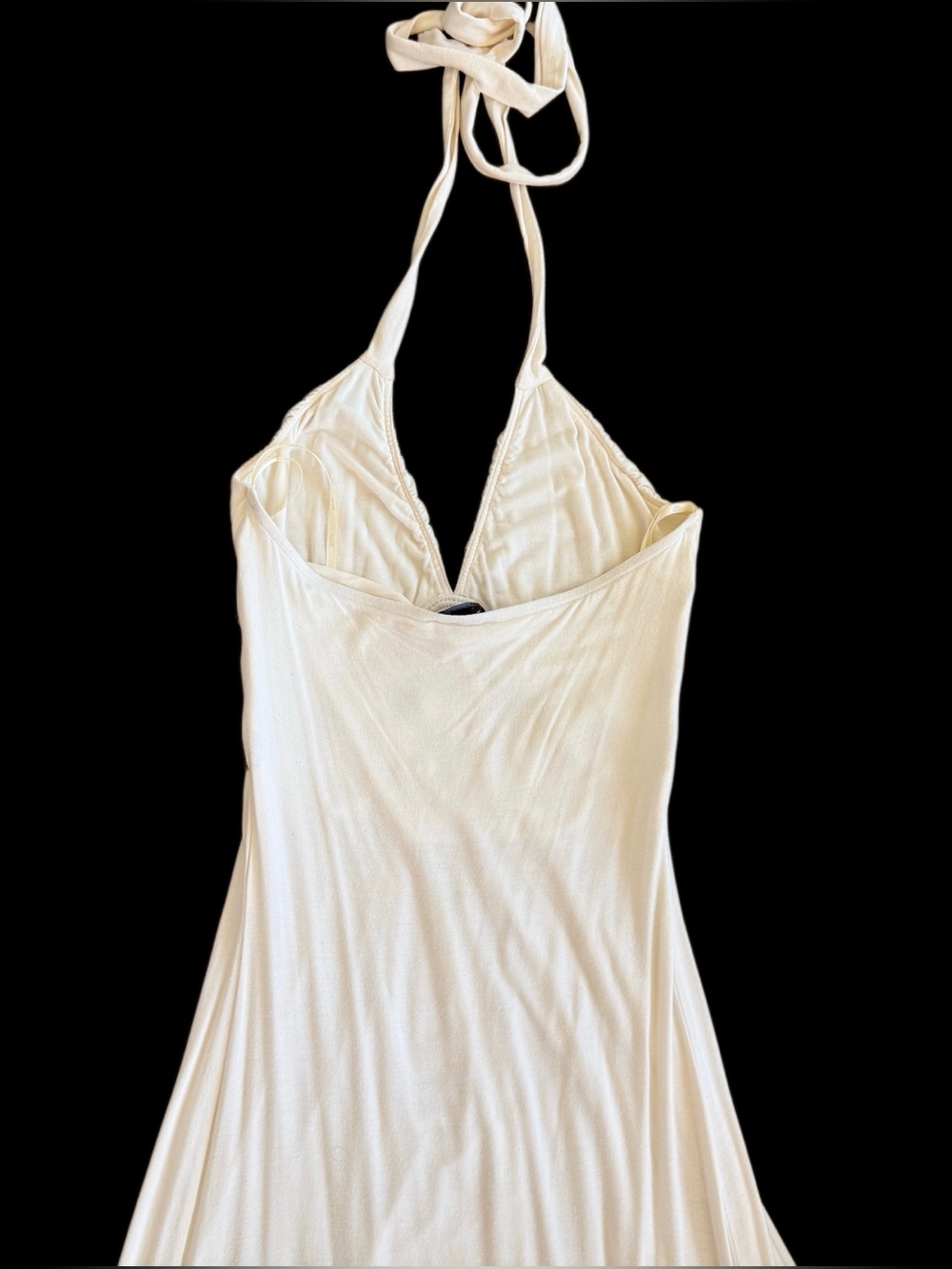 SKY MAXI DRESS IN IVORY WITH TAN SUEDE MID CUTOUTS - Picture 7 of 9